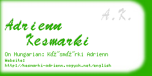 adrienn kesmarki business card